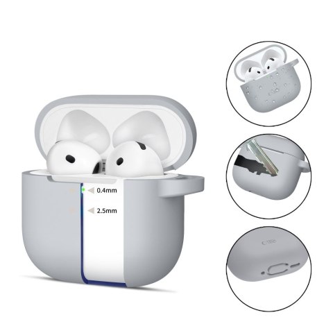 TECH-PROTECT SILICONE HOOK APPLE AIRPODS 4 CRAYON GREY Tech-Protect