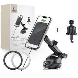 TECH-PROTECT MM15W-V9 MAGNETIC MAGSAFE DASHBOARD & VENT CAR MOUNT WIRELESS CHARGER 15W BLACK Tech-Protect