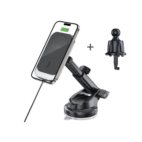 TECH-PROTECT MM15W-V9 MAGNETIC MAGSAFE DASHBOARD & VENT CAR MOUNT WIRELESS CHARGER 15W BLACK Tech-Protect