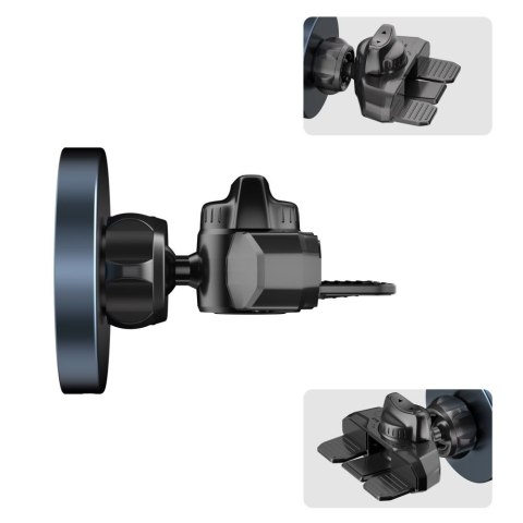 TECH-PROTECT MM15W-V5 MAGNETIC MAGSAFE CD & VENT CAR MOUNT WIRELESS CHARGER 15W BLACK/BLACK Tech-Protect