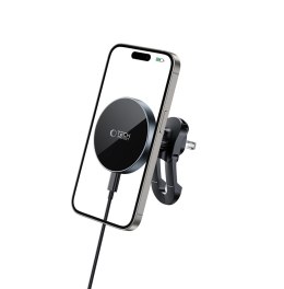 TECH-PROTECT MM15W-V5 MAGNETIC MAGSAFE STABLE VENT CAR MOUNT WIRELESS CHARGER 15W BLACK/BLACK Tech-Protect