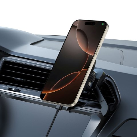 TECH-PROTECT MM15W-V6 MAGNETIC MAGSAFE STABLE VENT CAR MOUNT WIRELESS CHARGER 15W BLACK/BLACK Tech-Protect
