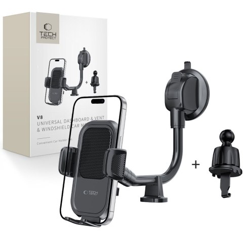 TECH-PROTECT V8 UNIVERSAL LONG ARM DASHBOARD & WINDSHIELD CAR MOUNT BLACK Tech-Protect