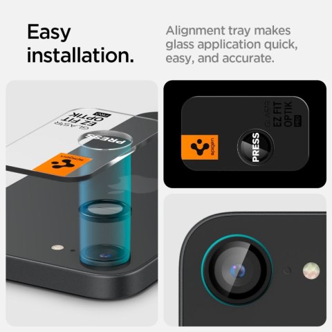 OSŁONA APARATU SPIGEN OPTIK PRO GLAS.TR "EZ FIT" CAMERA PROTECTOR 2-PACK IPHONE 16E / 17E BLACK Spigen