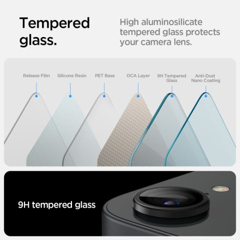 OSŁONA APARATU SPIGEN OPTIK PRO GLAS.TR "EZ FIT" CAMERA PROTECTOR 2-PACK IPHONE 16E / 17E BLACK Spigen