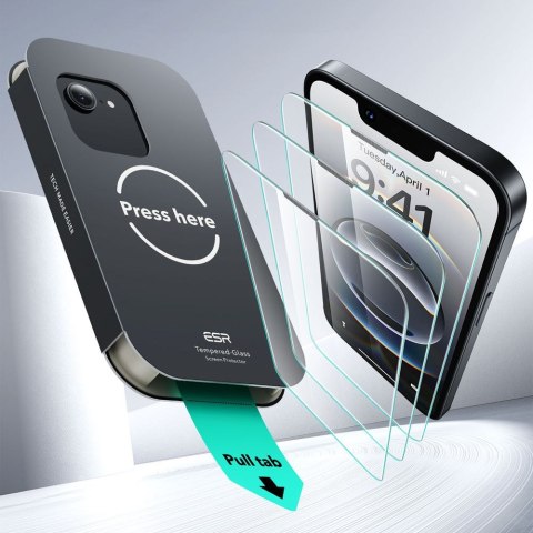 SZKŁO HARTOWANE ESR ULTRAFIT TEMPERED GLASS 2-PACK IPHONE 13 / 13 PRO / 14 / 16E / 17E CLEAR ESR