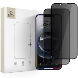 SZKŁO PRYWATYZUJĄCE TECH-PROTECT GLASS SPY+ 2-PACK IPHONE 13 / 13 PRO / 14 / 16E / 17E PRIVACY Tech-Protect