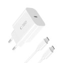 TECH-PROTECT NC20W 1-PORT NETWORK CHARGER PD 20W + TYPE-C CABLE WHITE Tech-Protect