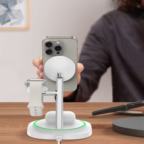 TECH-PROTECT QI15W-A46 3IN1 MAGNETIC MAGSAFE WIRELESS CHARGER WHITE Tech-Protect