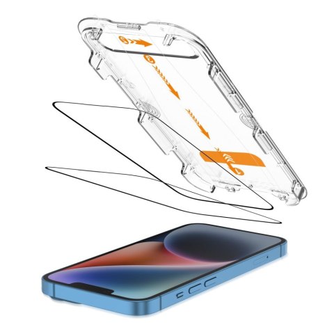 SZKŁO HARTOWANE TECH-PROTECT QUICK SET+ 2-PACK IPHONE 13 / 13 PRO / 14 / 16E / 17E BLACK Tech-Protect