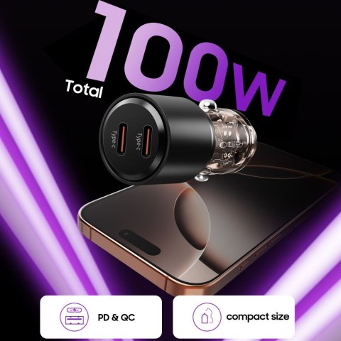 TECH-PROTECT CC03 2-PORT CAR CHARGER PD 100W BLACK Tech-Protect