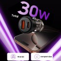 TECH-PROTECT CC03 2-PORT CAR CHARGER PD 30W / QC3.0 BLACK Tech-Protect