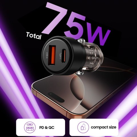 TECH-PROTECT CC03 2-PORT CAR CHARGER PD 75W BLACK Tech-Protect