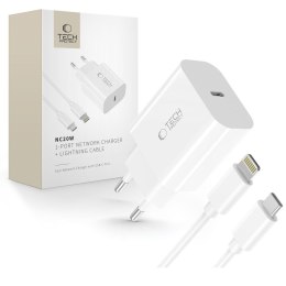 TECH-PROTECT NC20W 1-PORT NETWORK CHARGER PD 20W + LIGHTNING CABLE WHITE Tech-Protect