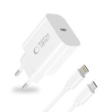 TECH-PROTECT NC20W 1-PORT NETWORK CHARGER PD 20W + LIGHTNING CABLE WHITE Tech-Protect