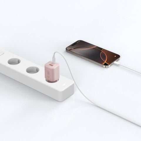 TECH-PROTECT NCM33 2-PORT NETWORK CHARGER PD 33W / QC3.0 BABY PINK Tech-Protect