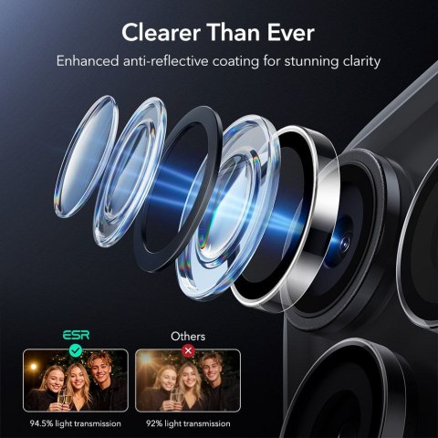 OSŁONA NA APARAT ESR ARMORITE CAMERA PROTECTOR IPHONE 14 PRO / MAX / 15 PRO / MAX / 16 PRO / MAX / 17 PRO / MAX CLEAR ESR