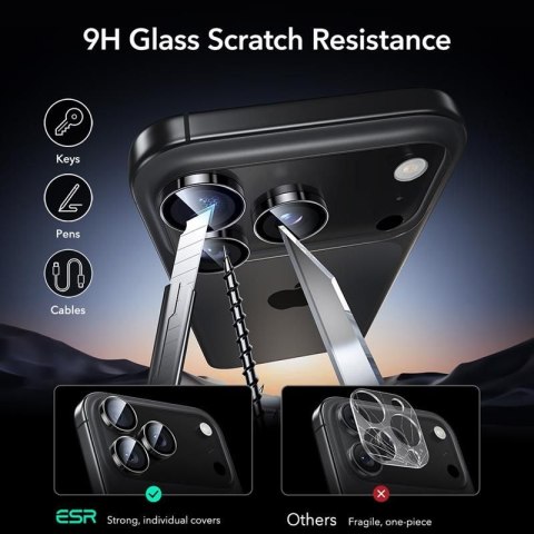 OSŁONA NA APARAT ESR ARMORITE CAMERA PROTECTOR IPHONE 14 PRO / PRO MAX / 15 PRO / MAX / 16 PRO / MAX / 17 PRO / MAX BLACK ESR