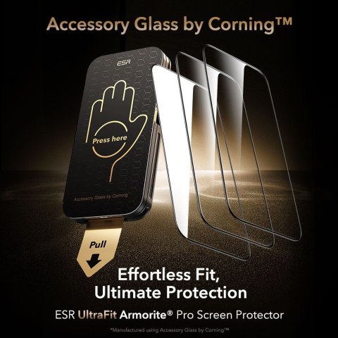 SZKŁO HARTOWANE ESR ULTRAFIT ARMORITE PRO TEMPERED GLASS IPHONE 17 PRO MAX BLACK ESR