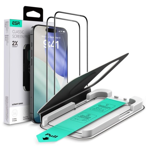SZKŁO HARTOWANE ESR ULTRAFIT TEMPERED GLASS 2-PACK IPHONE 17 PRO BLACK ESR