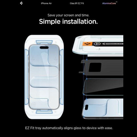 SZKŁO HARTOWANE SPIGEN GLAS.TR "EZ FIT AC" 2-PACK IPHONE AIR CLEAR Spigen