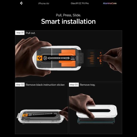 SZKŁO HARTOWANE SPIGEN GLAS.TR "EZ FIT PRO AC" IPHONE AIR CLEAR Spigen