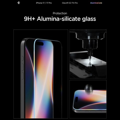 SZKŁO HARTOWANE SPIGEN GLAS.TR "EZ FIT PRO AC" IPHONE 16 PRO / 17 / 17 PRO CLEAR Spigen