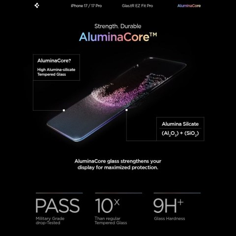 SZKŁO HARTOWANE SPIGEN GLAS.TR "EZ FIT PRO AC" IPHONE 16 PRO / 17 / 17 PRO CLEAR Spigen