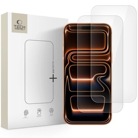 SZKŁO HARTOWANE TECH-PROTECT GLASS FIT+ 2-PACK IPHONE 16 PRO MAX / 17 PRO MAX CLEAR Tech-Protect