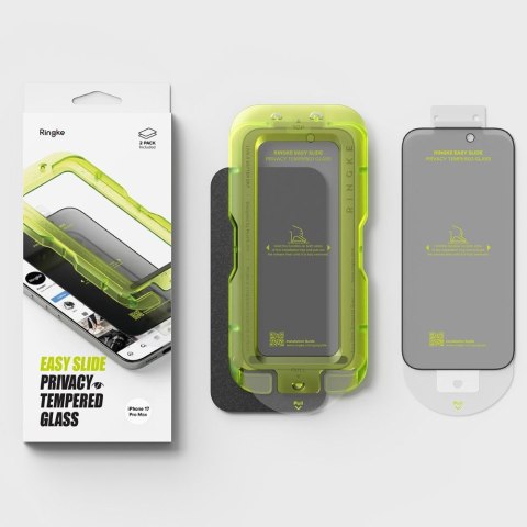 SZKŁO PRYWATYZUJĄCE RINGKE EASY SLIDE 2-PACK IPHONE 17 PRO PRIVACY Ringke