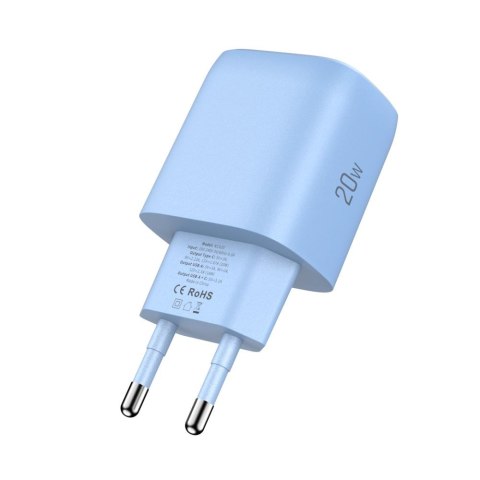 TECH-PROTECT NCA20 2-PORT NETWORK CHARGER PD 20W / QC3.0 BABY BLUE Tech-Protect