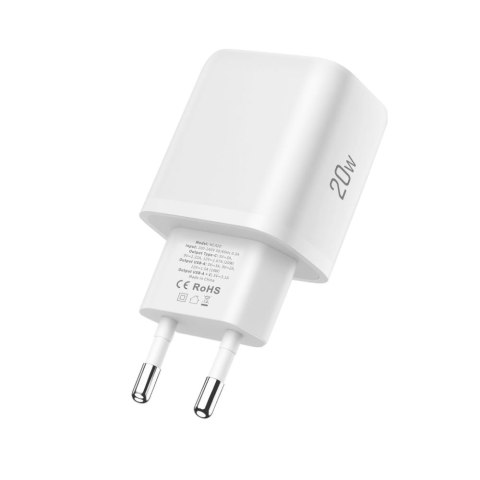 TECH-PROTECT NCA20 2-PORT NETWORK CHARGER PD 20W / QC3.0 + TYPE-C CABLE WHITE Tech-Protect