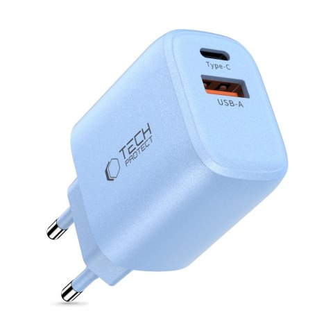 TECH-PROTECT NCA30 2-PORT NETWORK CHARGER PD 30W / QC3.0 BABY BLUE Tech-Protect
