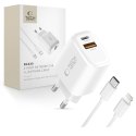 TECH-PROTECT NCA30 2-PORT NETWORK CHARGER PD 30W / QC3.0 + LIGHTNING CABLE WHITE Tech-Protect