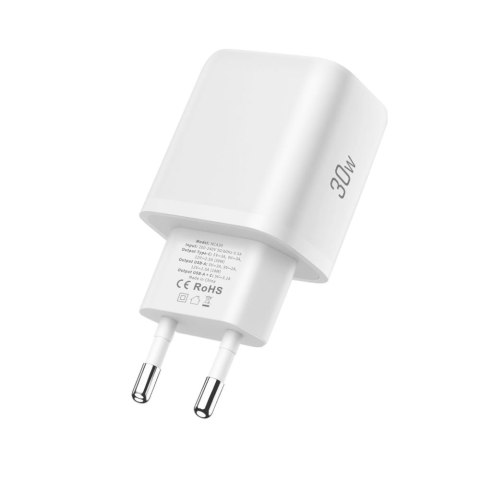 TECH-PROTECT NCA30 2-PORT NETWORK CHARGER PD 30W / QC3.0 + LIGHTNING CABLE WHITE Tech-Protect