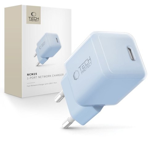 TECH-PROTECT NCM25 1-PORT NETWORK CHARGER PD 25W BABY BLUE Tech-Protect