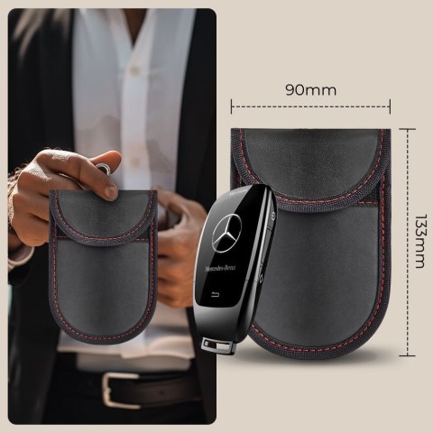 KLATKA FARADAYA TECH-PROTECT KLR100 POUCH KEYLESS RFID SIGNAL BLOCKER CASE BLACK/RED Tech-Protect