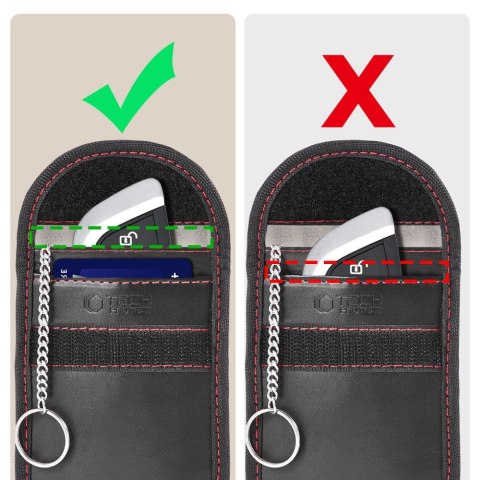 KLATKA FARADAYA TECH-PROTECT KLR100 POUCH KEYLESS RFID SIGNAL BLOCKER CASE BLACK/RED Tech-Protect