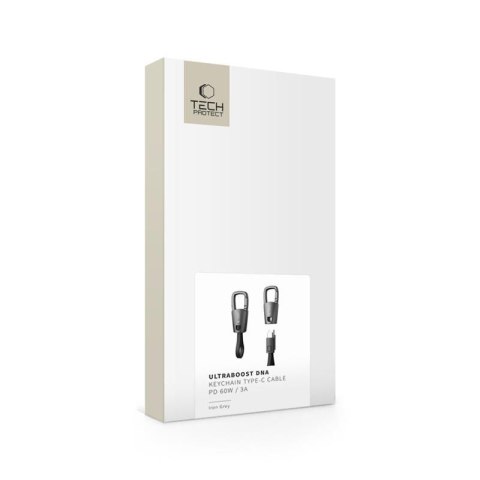 TECH-PROTECT ULTRABOOST DNA KEYCHAIN TYPE-C CABLE PD 60W / 3A IRON GREY Tech-Protect