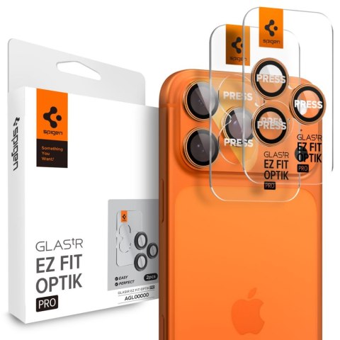 OSŁONA APARATU SPIGEN OPTIK PRO GLAS.TR "EZ FIT" CAMERA PROTECTOR 2-PACK IPHONE 14 PRO / MAX / 15 PRO / MAX / 16 PRO / MAX / 17  Spigen