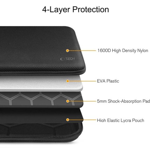 TECH-PROTECT HARDPOUCH LAPTOP 15-16 BLACK/BLACK Tech-Protect
