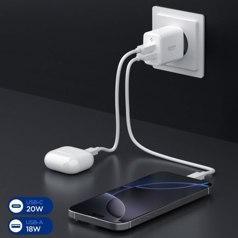 SPIGEN ESSENTIAL EE202EU 2-PORT NETWORK CHARGER 20W WHITE Spigen