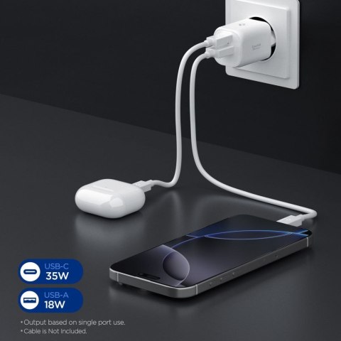 SPIGEN ESSENTIAL EE352EU 2-PORT NETWORK CHARGER 35W WHITE Spigen