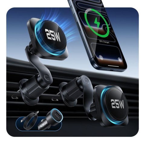 ESR OMNILOCK CRYOBOOST MAGNETIC MAGSAFE VENT CAR MOUNT WIRLESSS CHARGER 25W QI2.2 BLACK ESR