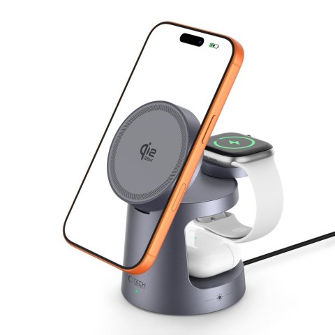 TECH-PROTECT A48 3IN1 MAGNETIC MAGSAFE WIRELESS CHARGER 25W QI2.2 DARK GREY Tech-Protect