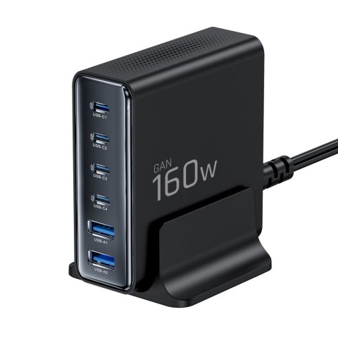 TECH-PROTECT DC160W-GAN 6-PORT DESKTOP CHARGER PD 160W / QC3.0 BLACK Tech-Protect