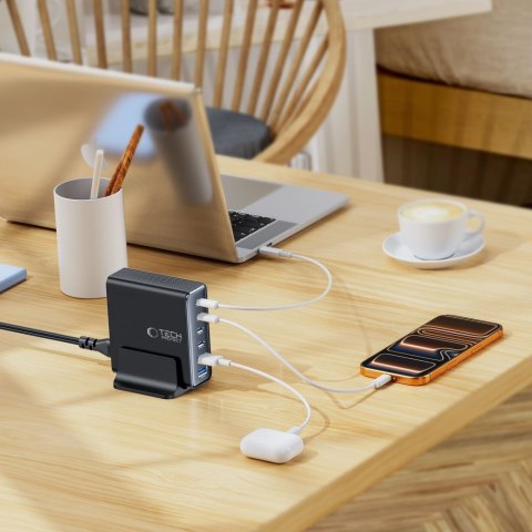 TECH-PROTECT DC160W-GAN 6-PORT DESKTOP CHARGER PD 160W / QC3.0 BLACK Tech-Protect