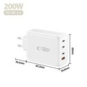 TECH-PROTECT NC200W-GAN 4-PORT NETWORK CHARGER PD 200W / QC3.0 WHITE Tech-Protect