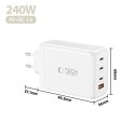 TECH-PROTECT NC240W-GAN 4-PORT NETWORK CHARGER PD 240W / QC3.0 WHITE Tech-Protect