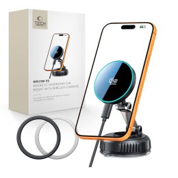 TECH-PROTECT V8 MAGNETIC MAGSAFE WINDSHIELD & DASHBOARD CAR MOUNT WIRELESS CHARGER 25W QI2.2 BLACK Tech-Protect